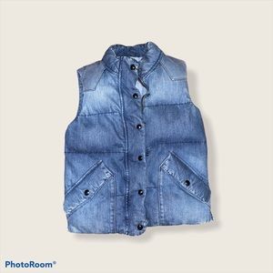 Puffer denim vest